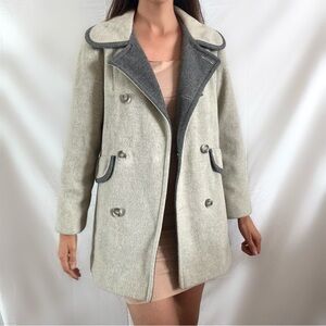 Vintage 60s Ruby Martin peacoat gray wool coat small women’s double breasted